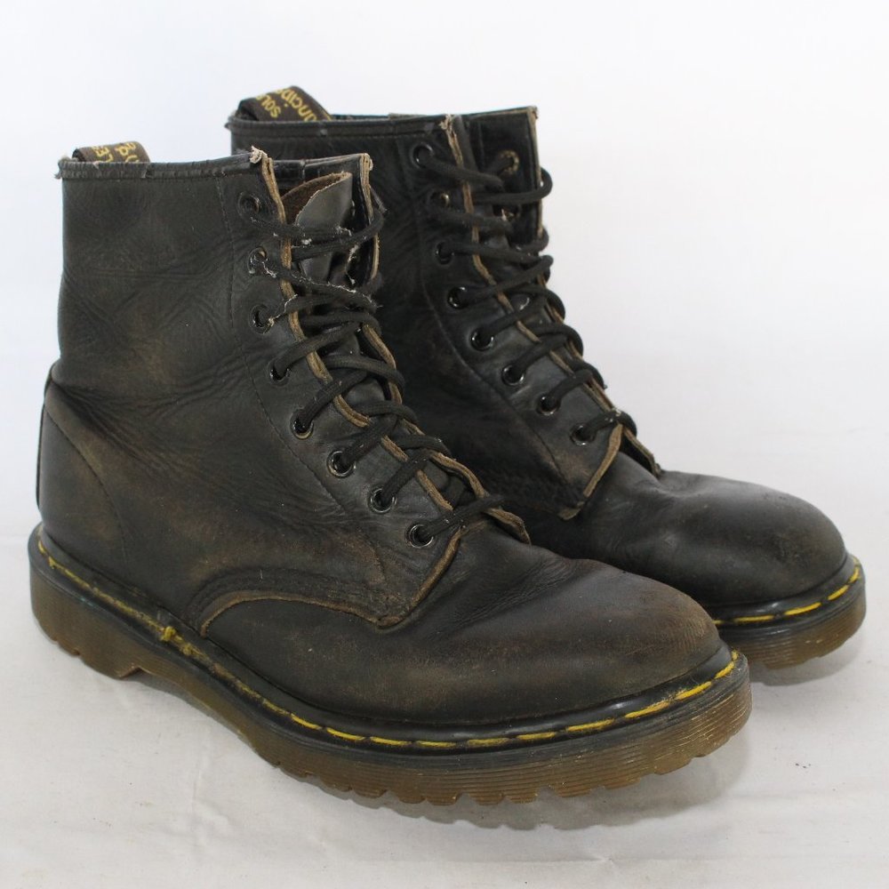 Dr. Martens Black Leather Ankle Boots Classic Original Lace Up Shoes Size 9